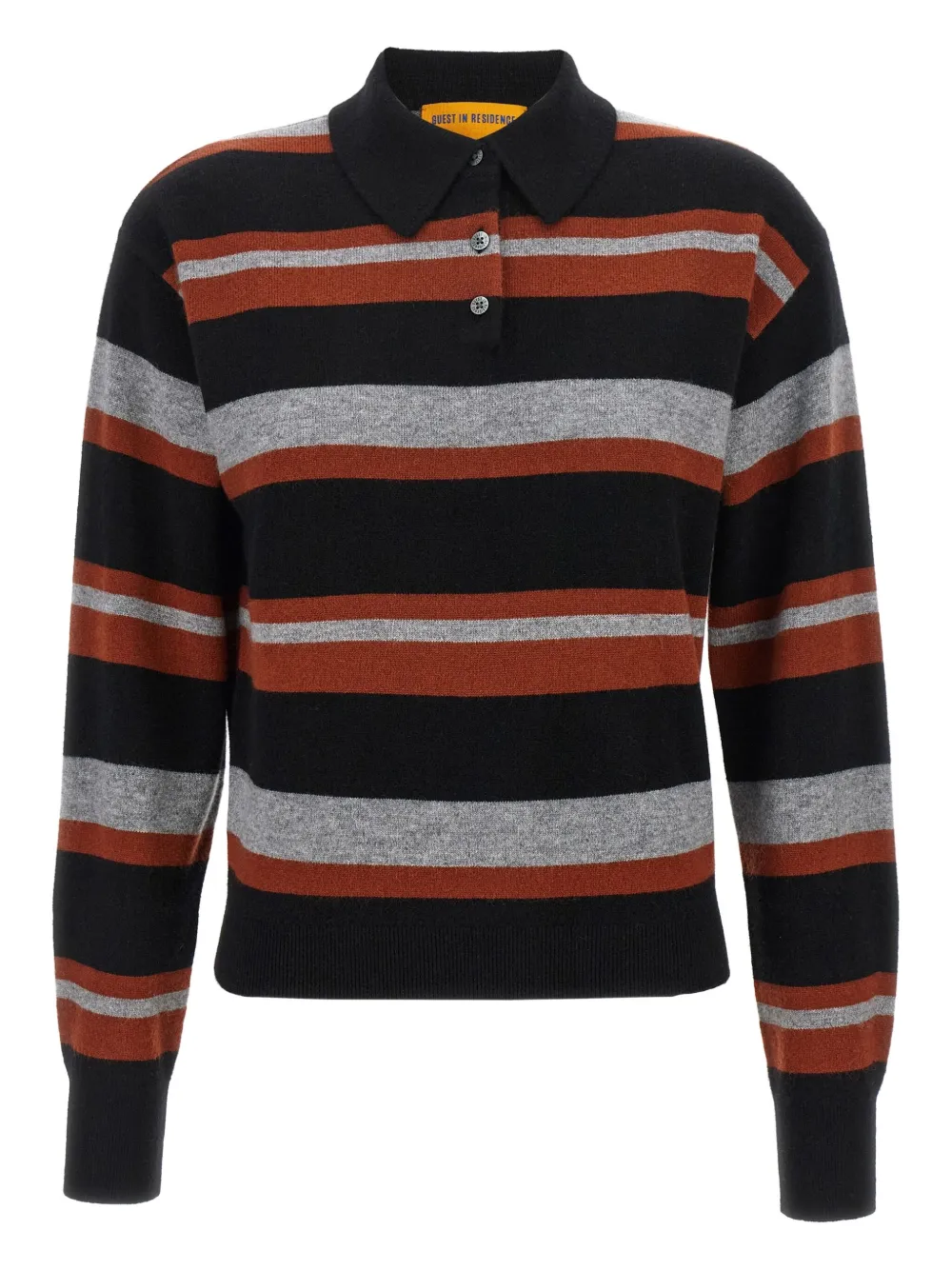 Guest In Residence Collegiate stripe polo shirt - レッド Guest In Residence Collegiate stripe polo shirt - レッド