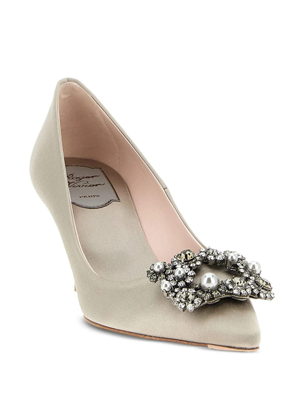 Roger Vivier 65mm Efflorescence jewel-buckle satin pumps | Heeled Pumps | Image 2