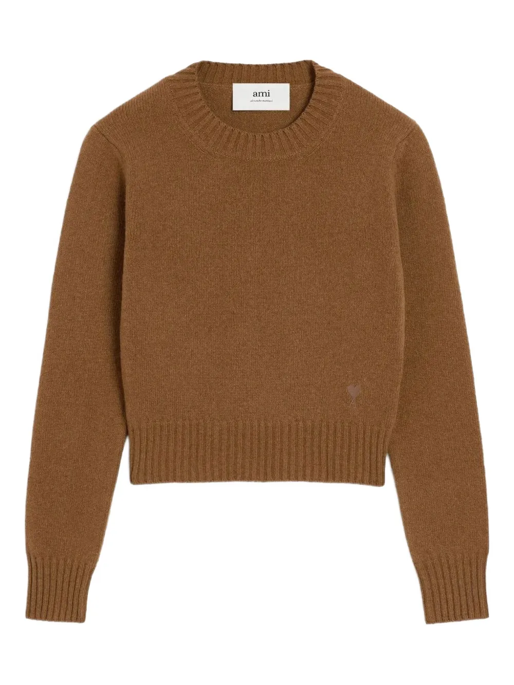 AMI Paris ribbed crew-neck sweater Bruin