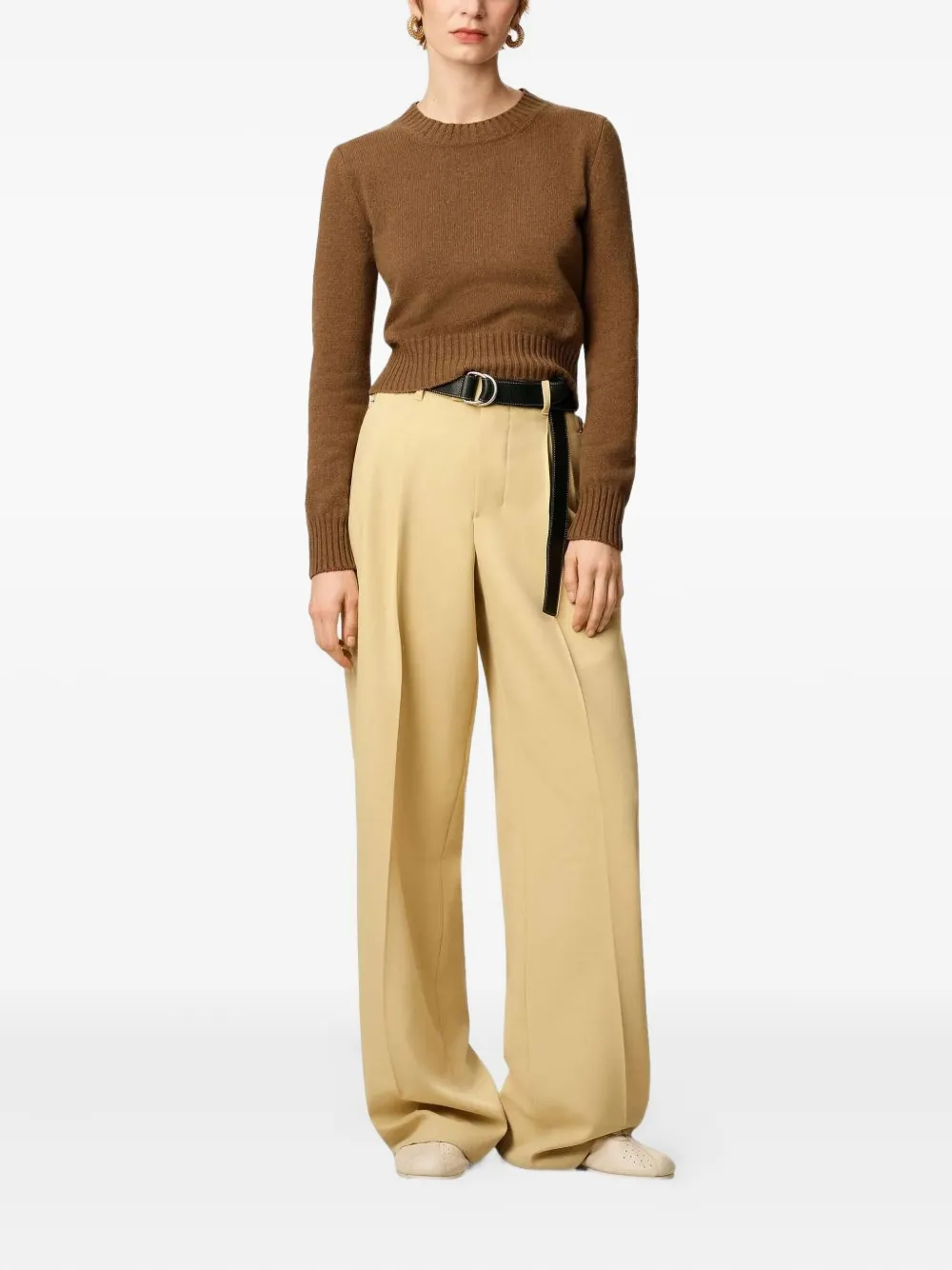 AMI Paris ribbed crew-neck sweater Bruin