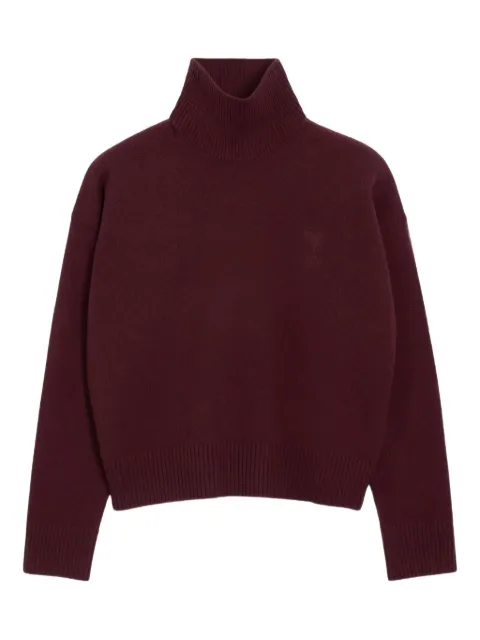 AMI Paris logo turtleneck long-sleeves sweater