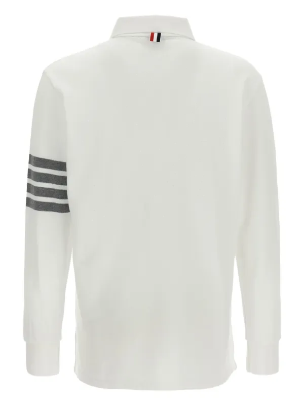 Thom Browne クラシック 4BAR ロングスリーブ ポロシャツ | ホワイト