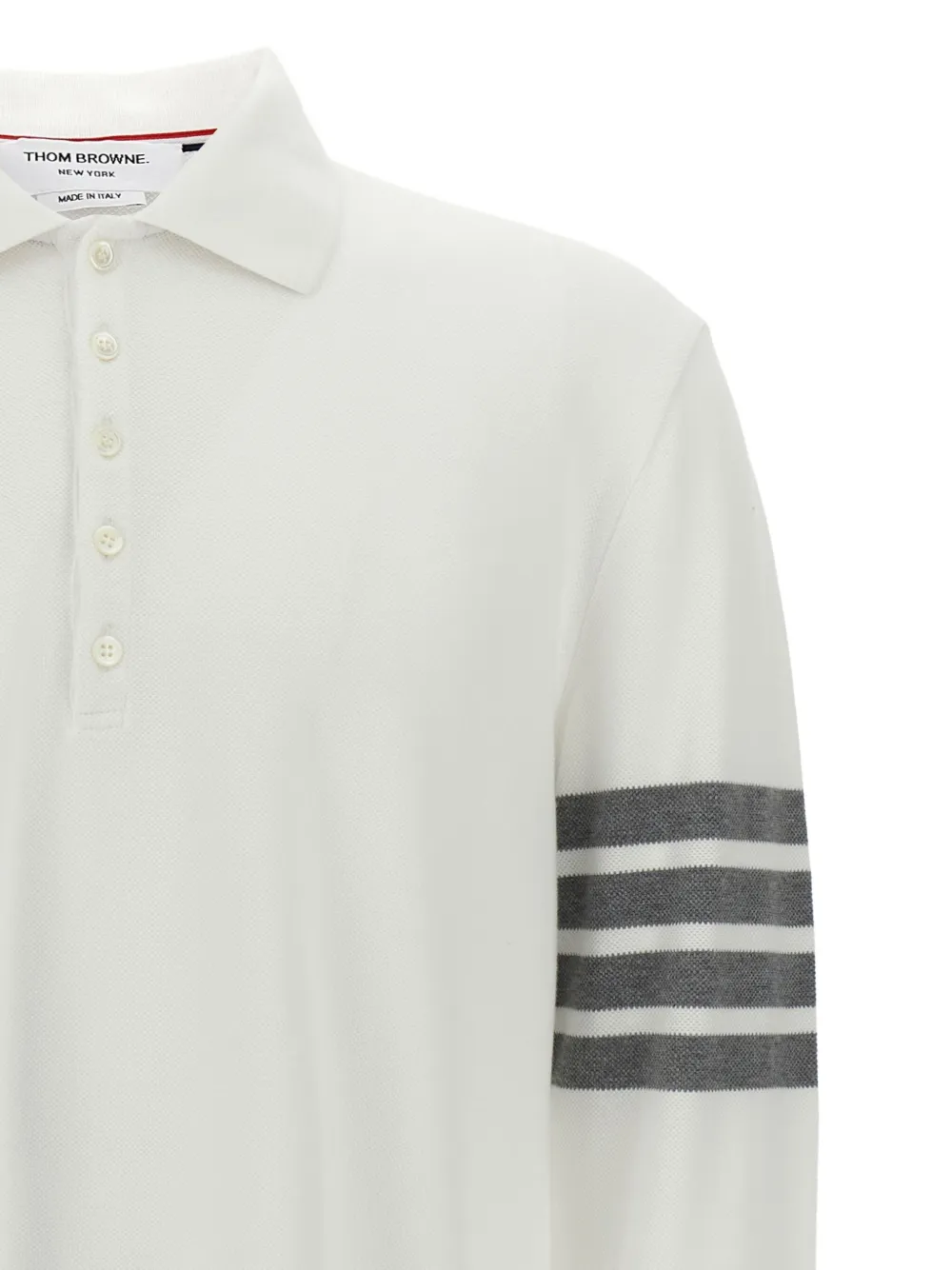 Thom Browne Classic 4Bar poloshirt met lange mouwen Wit