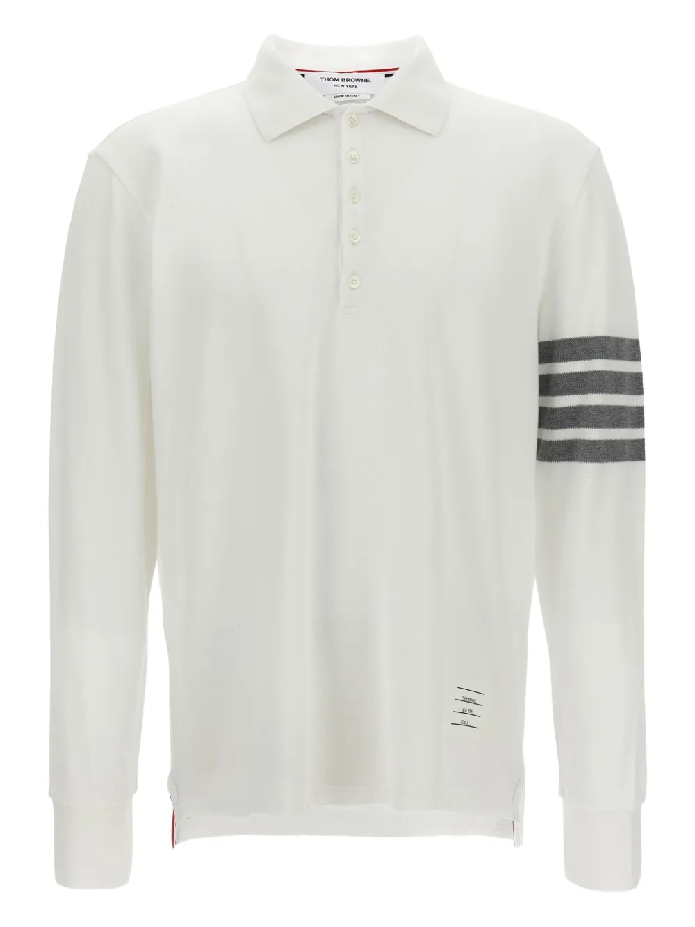 Thom Browne Classic 4Bar poloshirt met lange mouwen Wit