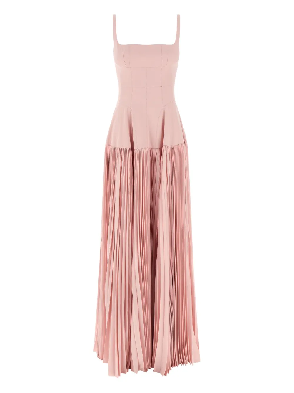 Giovanni Bedin pleated-skirt square-neck maxi dress - ピンク Giovanni Bedin pleated-skirt square-neck maxi dress - ピンク