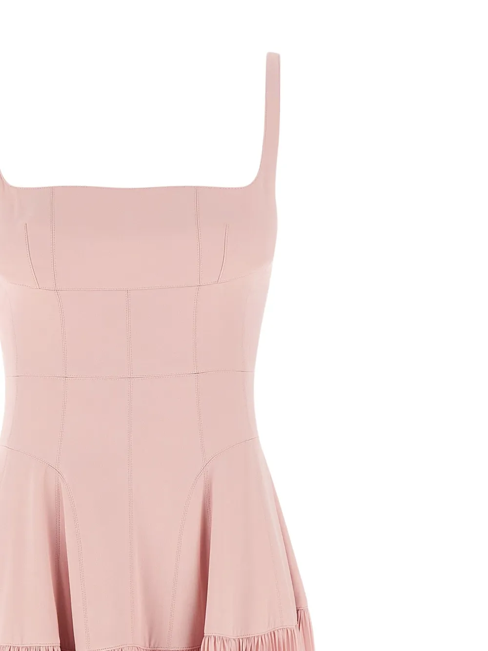 Giovanni Bedin Pleated-skirt Square-neck Maxidress In Pink