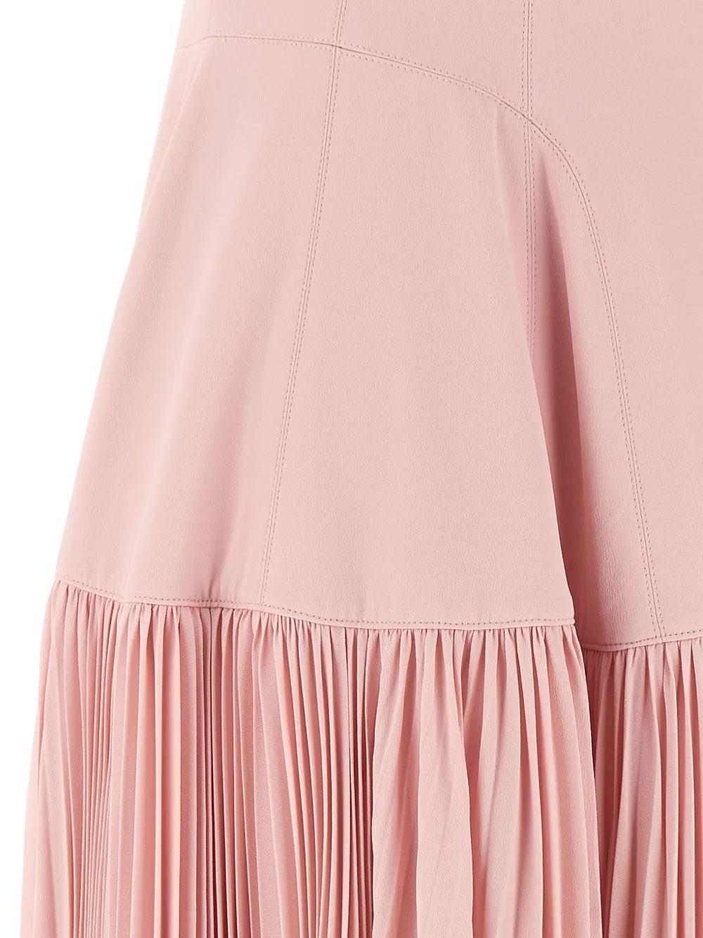 Giovanni Bedin Pleated-skirt Square-neck Maxidress In Pink