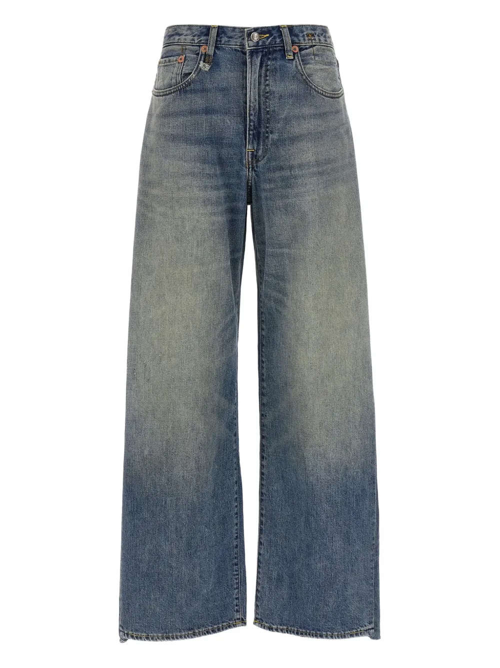 R13 used-effect wide-leg jeans - ブルー R13 used-effect wide-leg jeans - ブルー