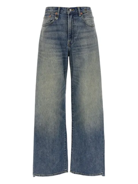 R13 used-effect wide-leg jeans