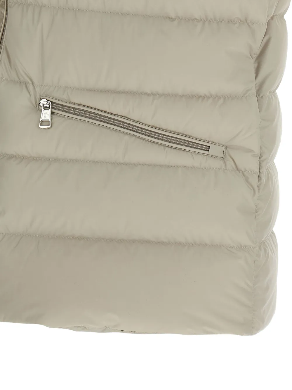 Moncler padded logo-patch gilet Beige