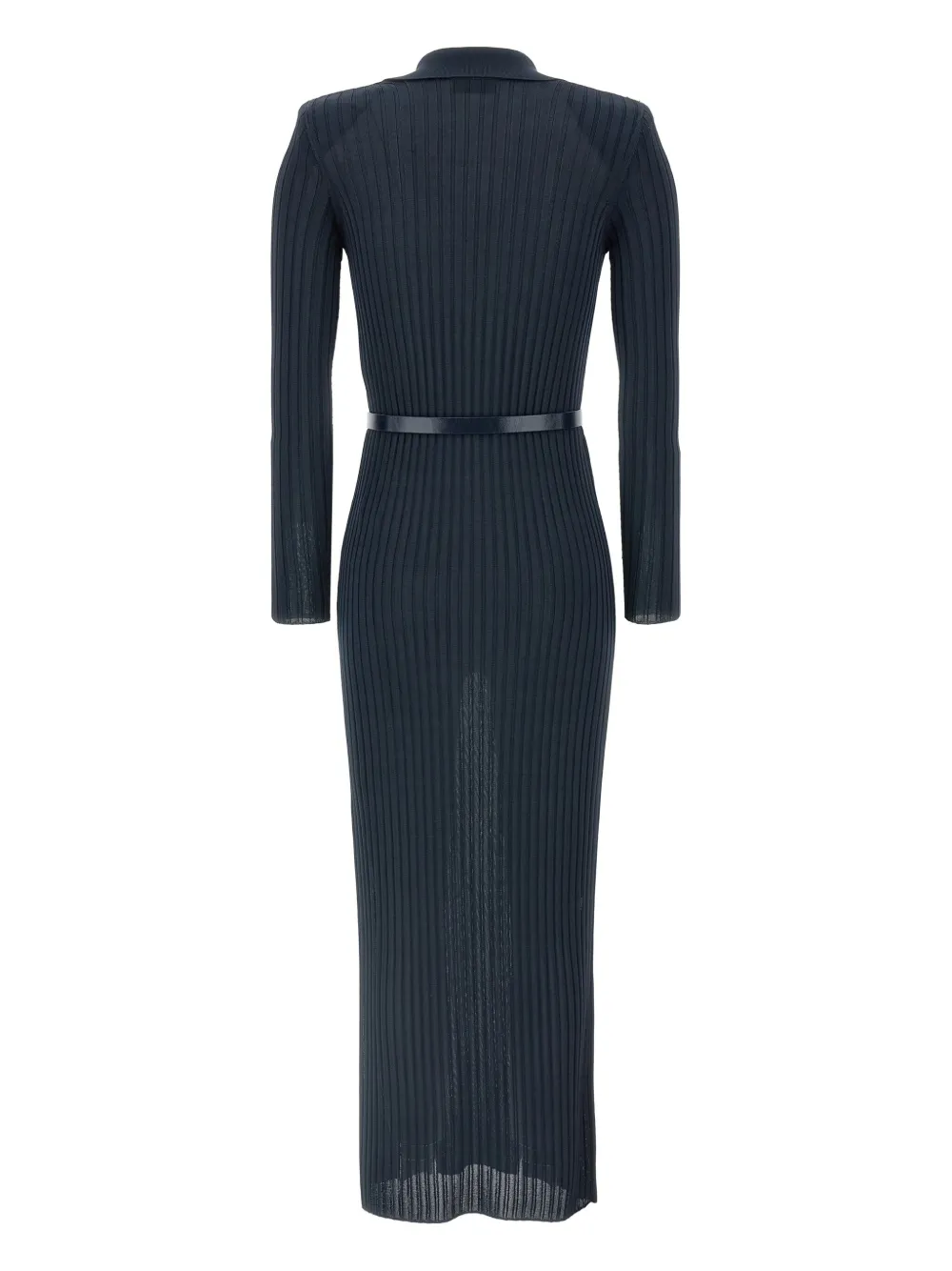 Elisabetta Franchi ribbed maxi day dress Blauw