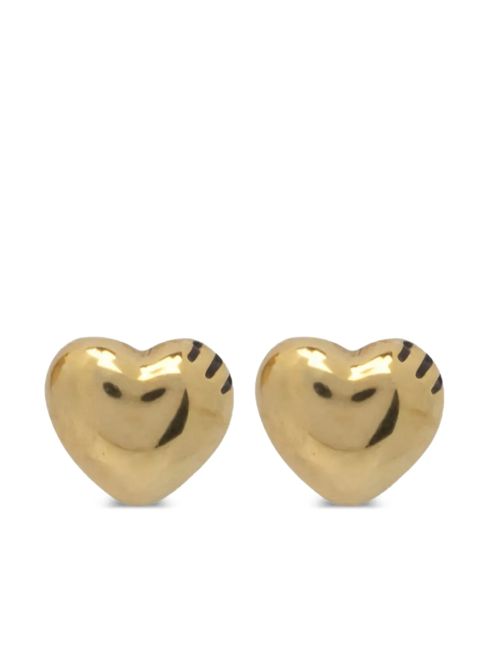 Human Made Heart-shaped Earrings In Gold