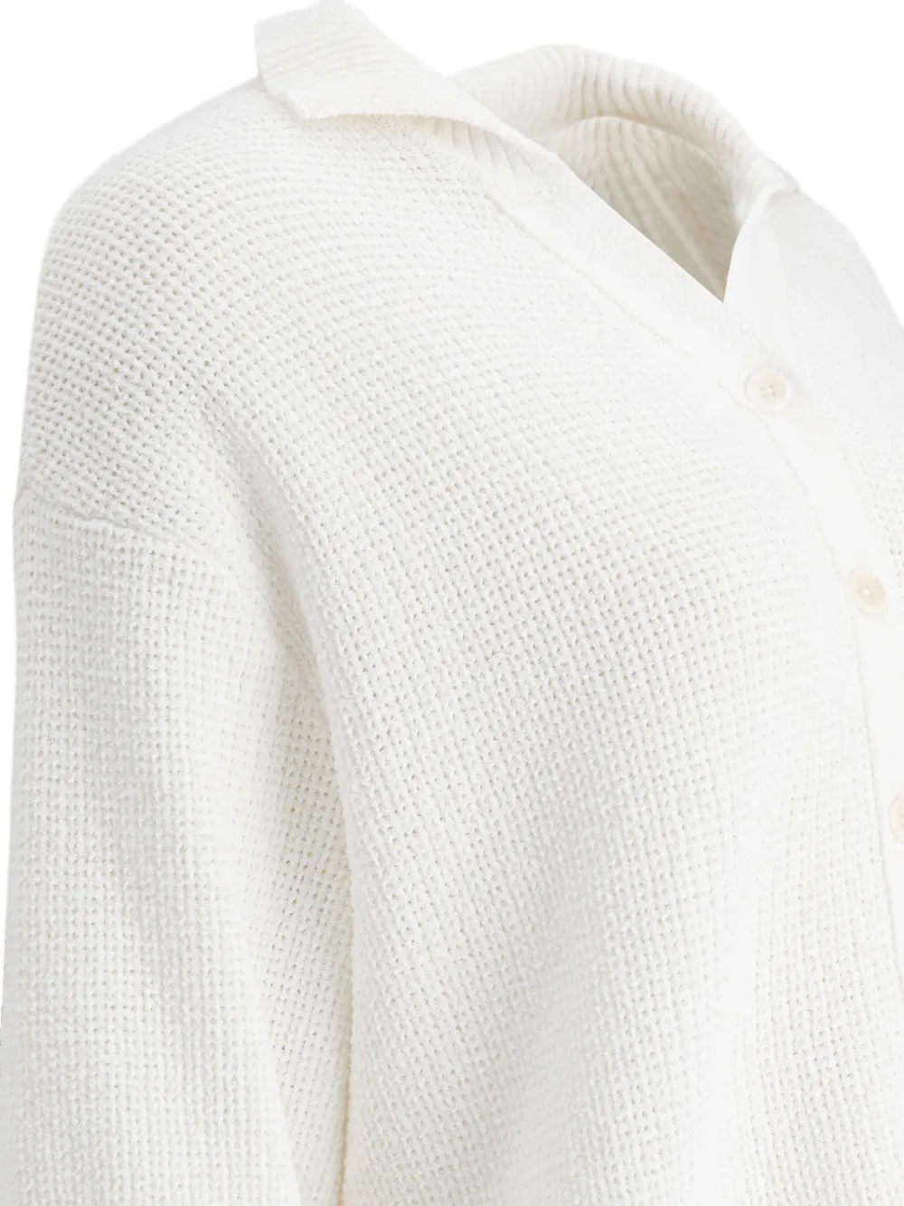 Giorgio Armani waffle-knit collared cardigan Wit