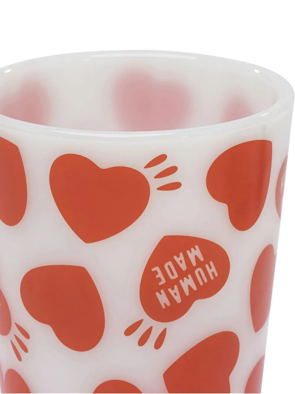 Human Made Heart-print Glass Tumbler In Red
