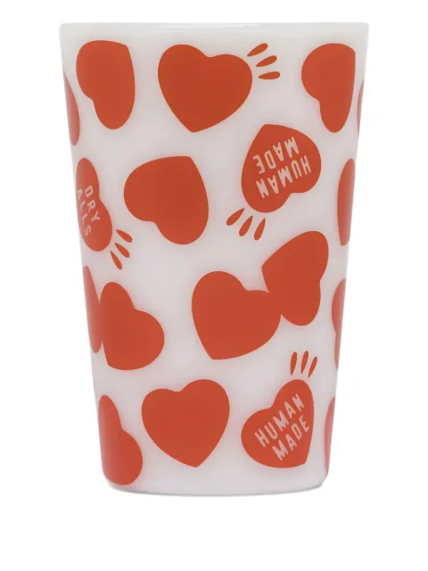 Human Made heart-print glass tumbler