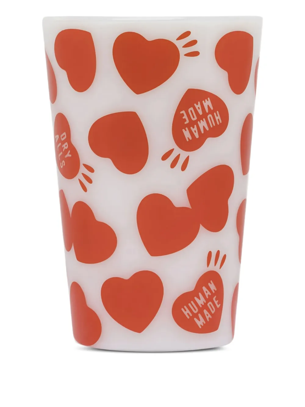 Human Made heart-print glass tumbler - レッド Human Made heart-print glass tumbler - レッド