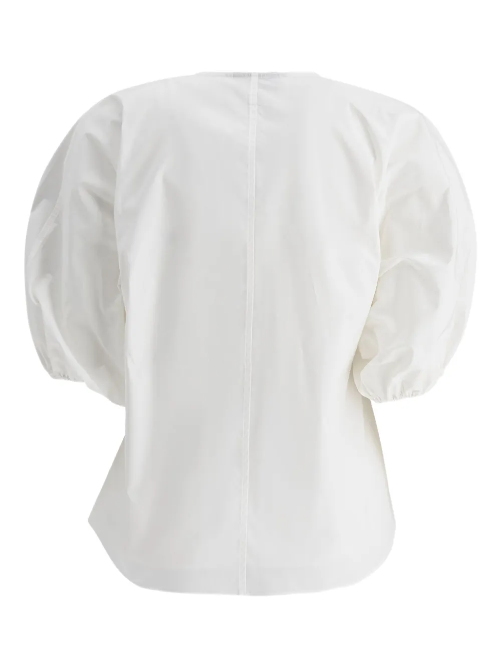 THE LOOM puff-sleeve wrap top - Wit