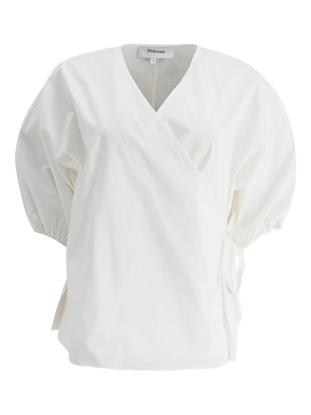 THE LOOM puff-sleeve wrap top | White | Image 1