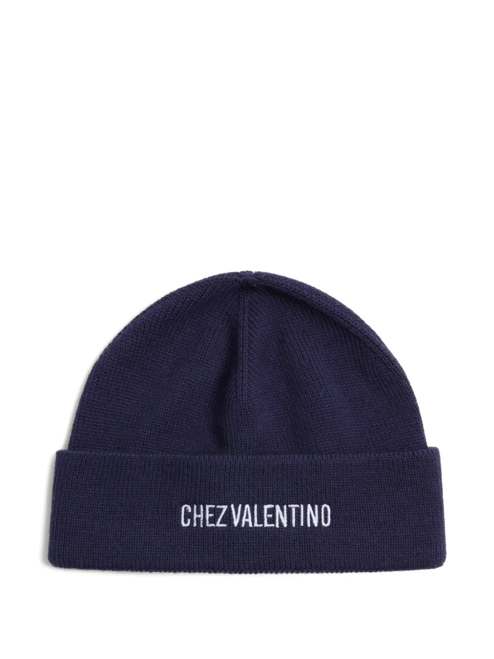 Valentino Garavani Chez Valentino ribgebreide muts Blauw