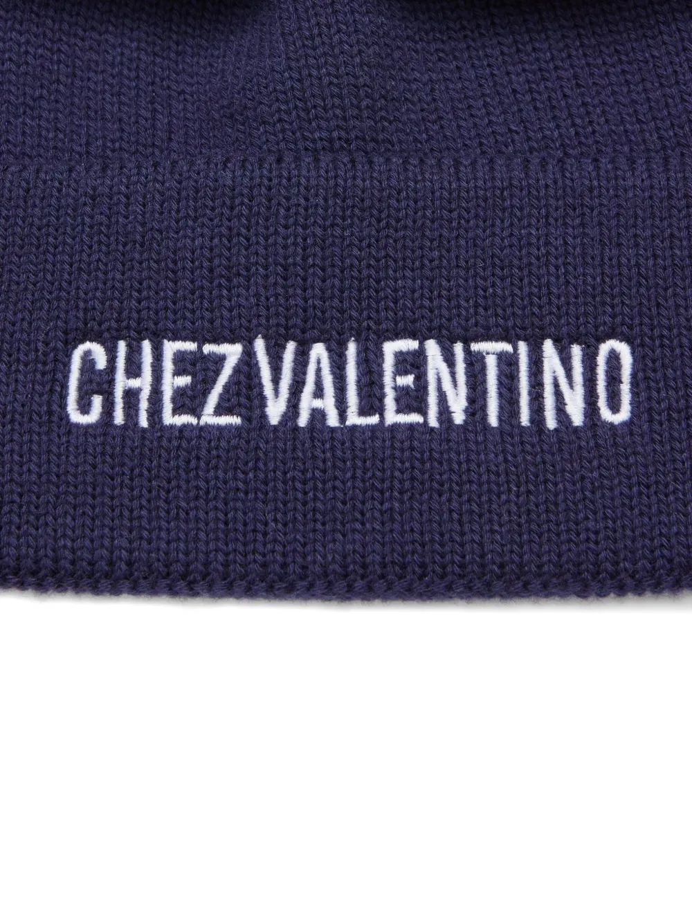 Valentino Garavani Chez Valentino ribgebreide muts Blauw