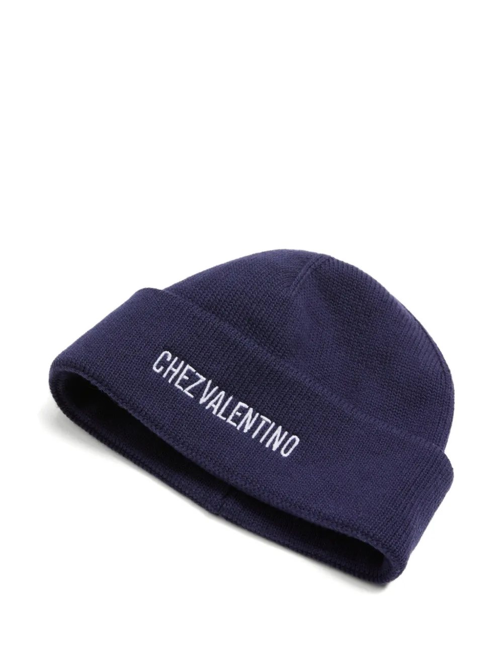 Valentino Garavani Chez Valentino ribgebreide muts Blauw