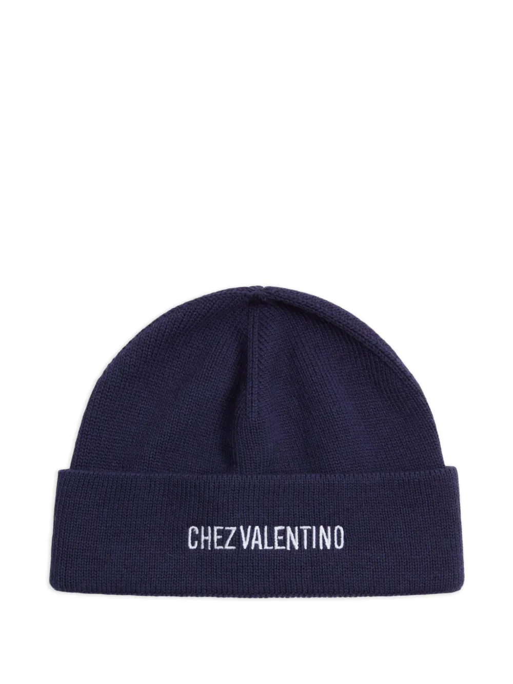 Valentino Garavani Chez Valentino Knitted Wool Beanie - Blu
