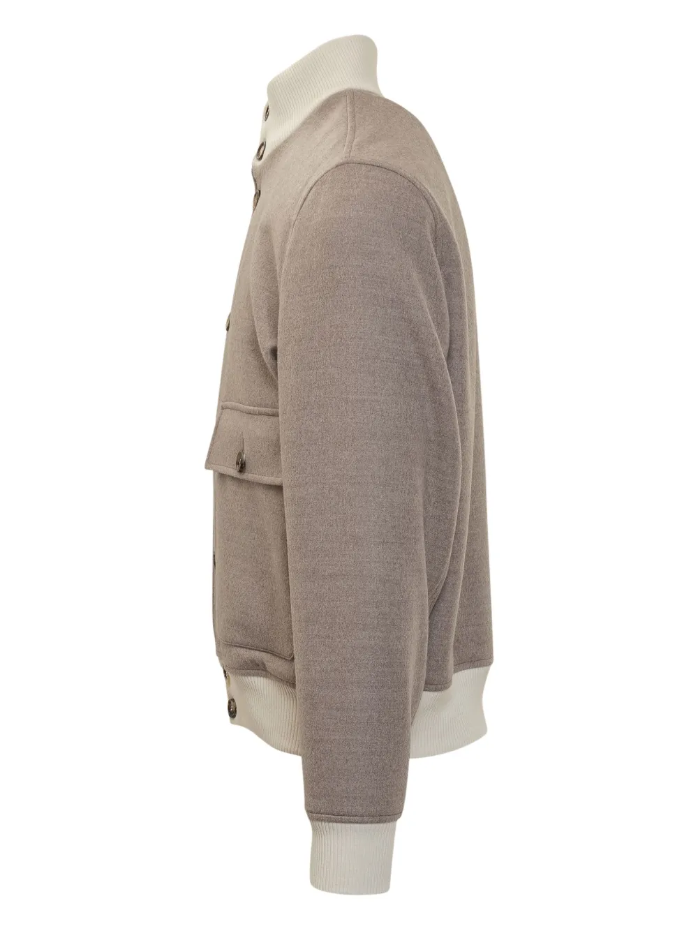 Brunello Cucinelli patch-pocket bomber jacket Grijs