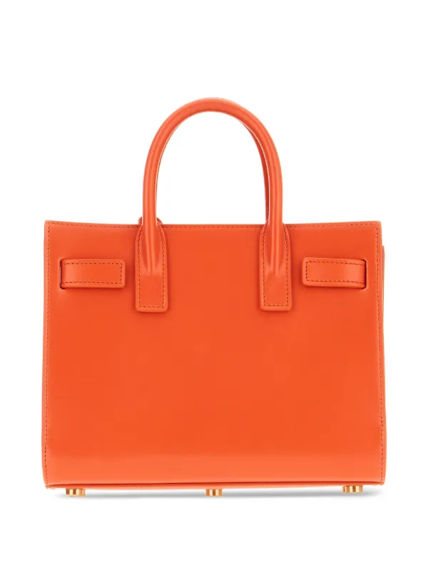 Saint Laurent Leather top-handles Tote Bag | Orange | FARFETCH