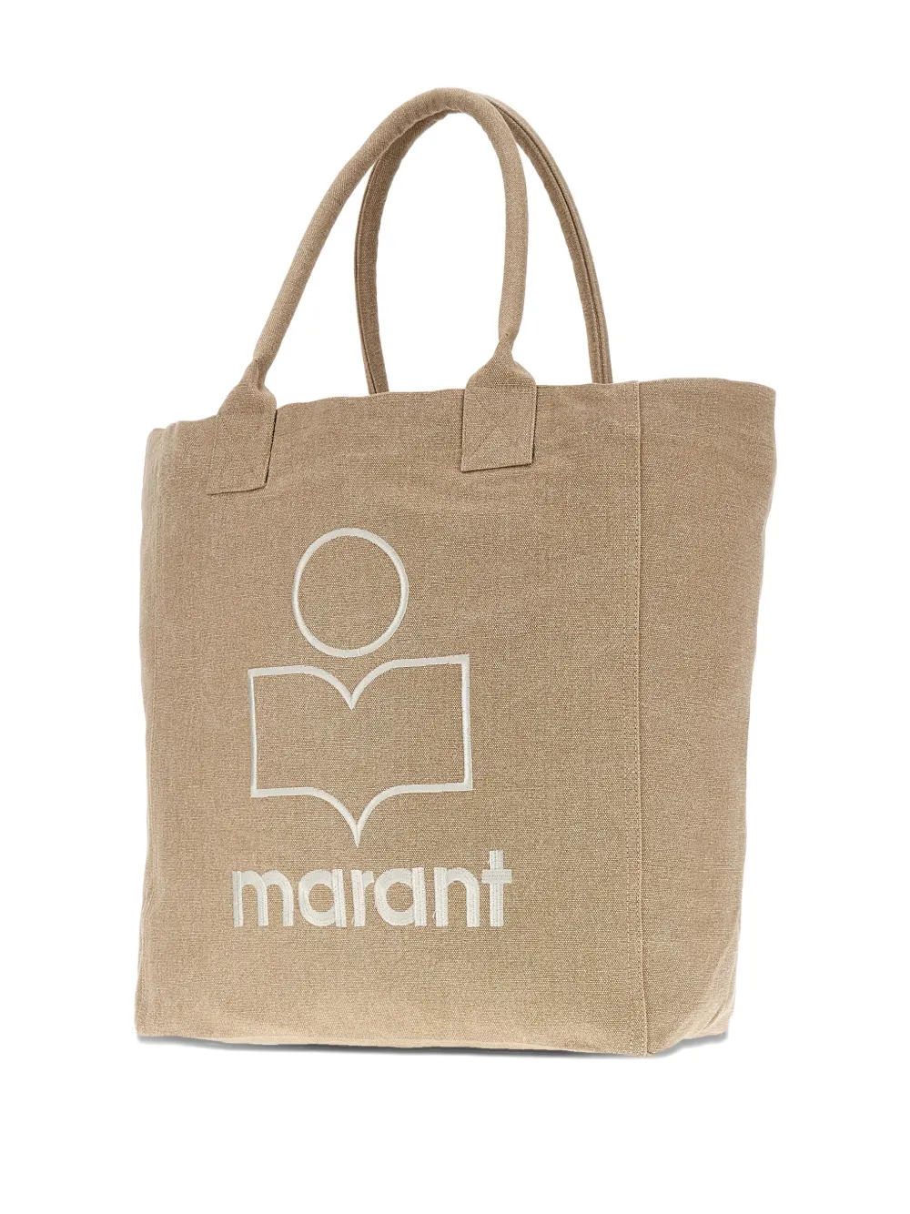 ISABEL MARANT Yenky logo-embroidered cotton tote bag Beige