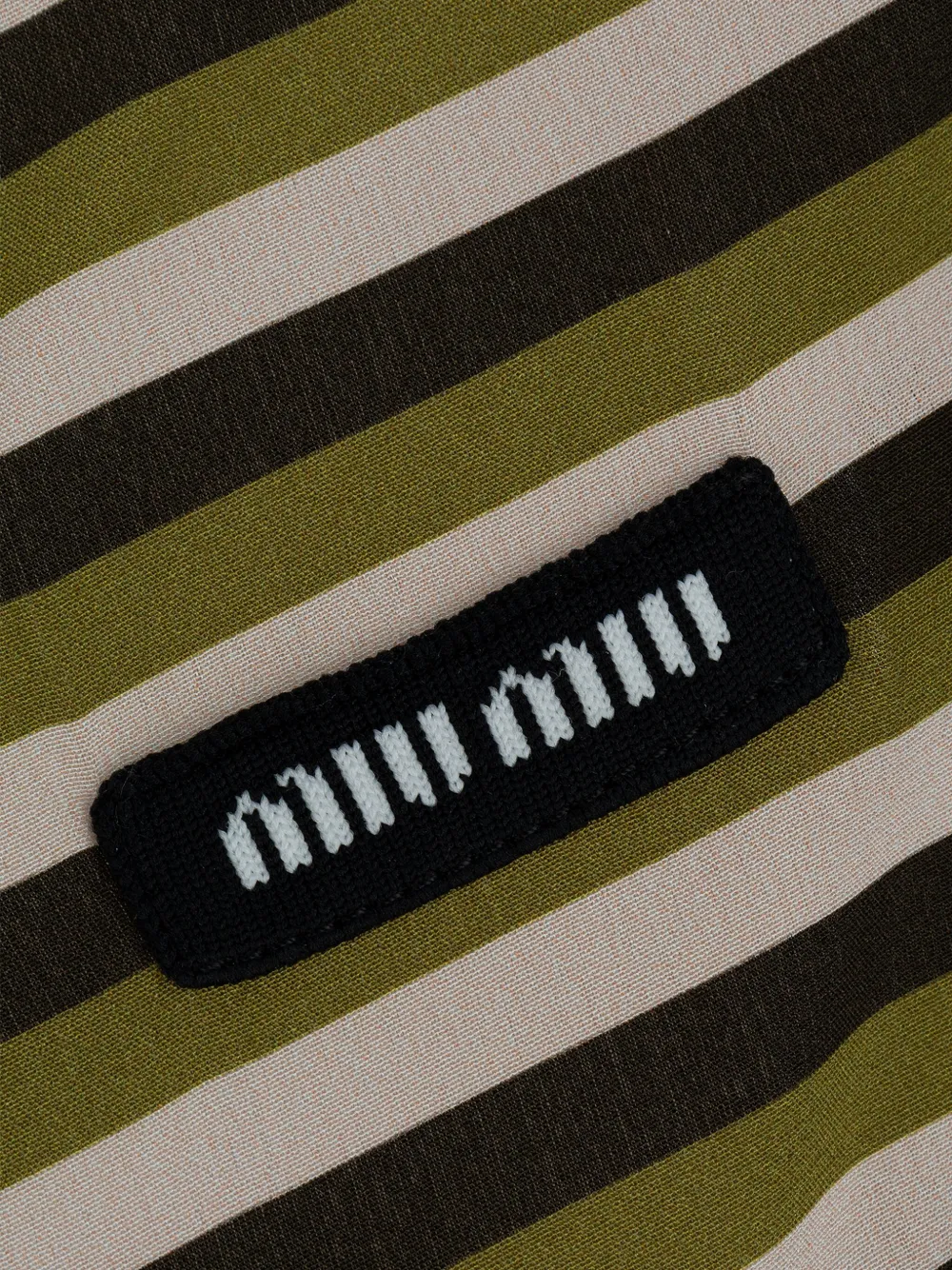  Miu Miu Striped Logo-patch T-shirt - Green 