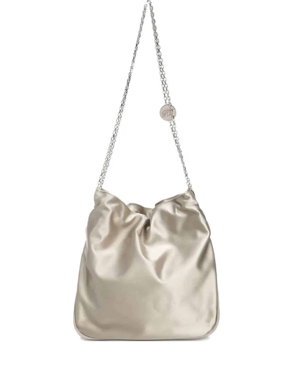 Roger Vivier small Pilgrim crystal-embellished satin shoulder bag | Neutrals | Image 1