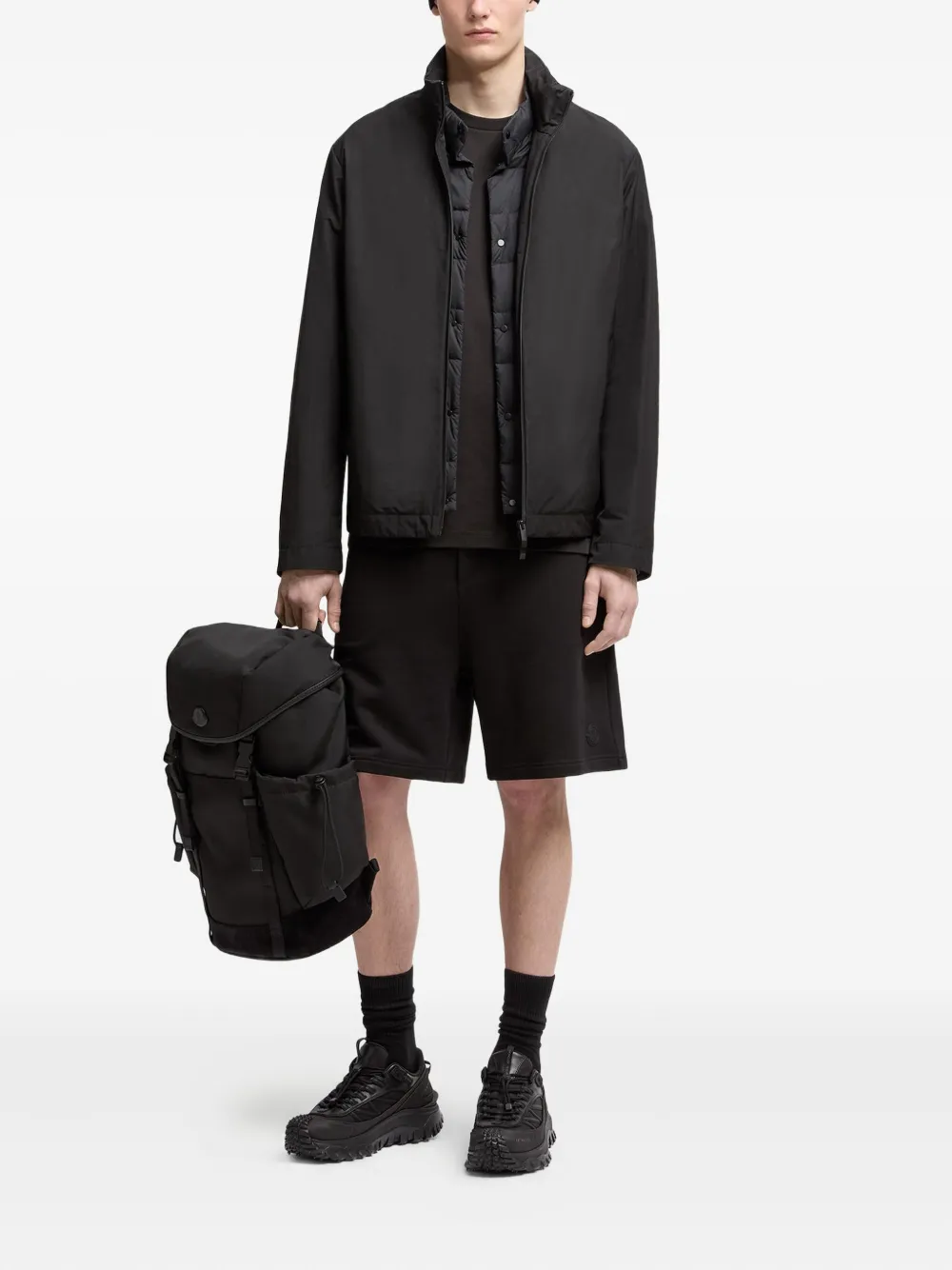 Moncler elasticated-waist cotton shorts - Zwart