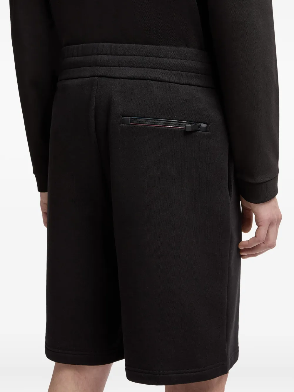 Moncler Elasticated-waist Cotton Shorts In Black