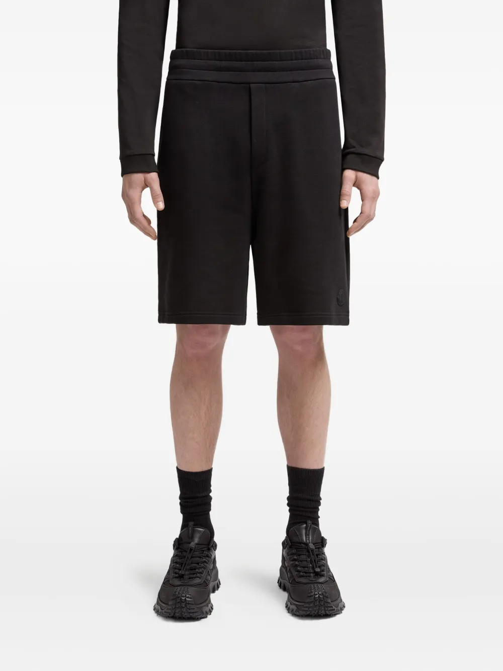 Moncler elasticated-waist cotton shorts | Black | Image 1