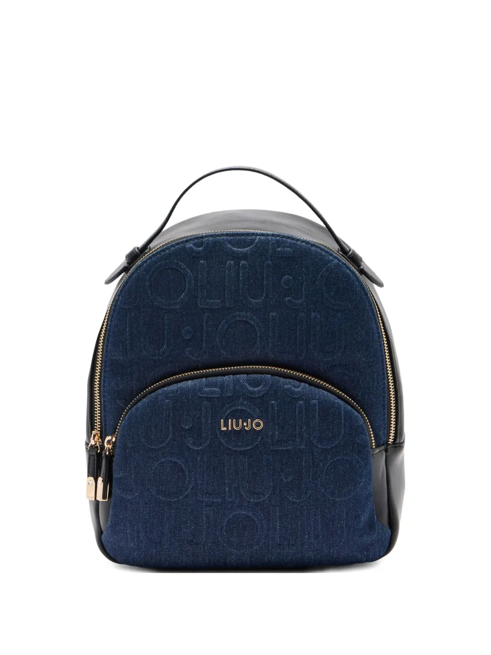 Liu •jo Logo-embossed Denim Backpack In Blue