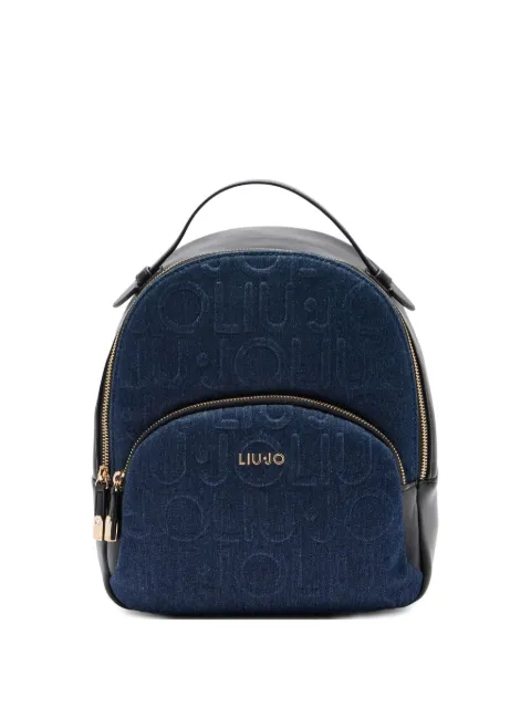 LIU JO logo-embossed denim backpack