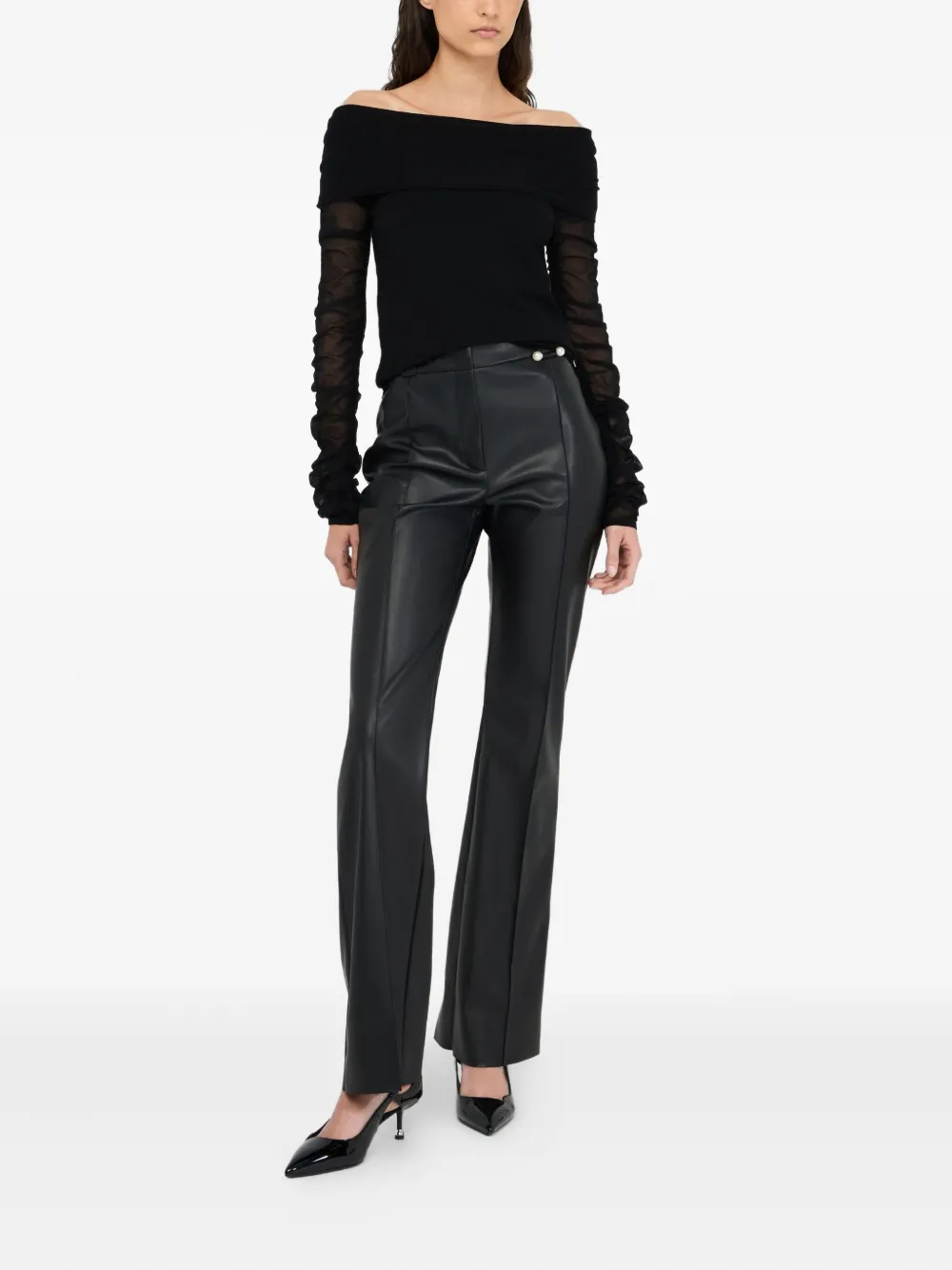 LIU JO faux leather trousers - Zwart
