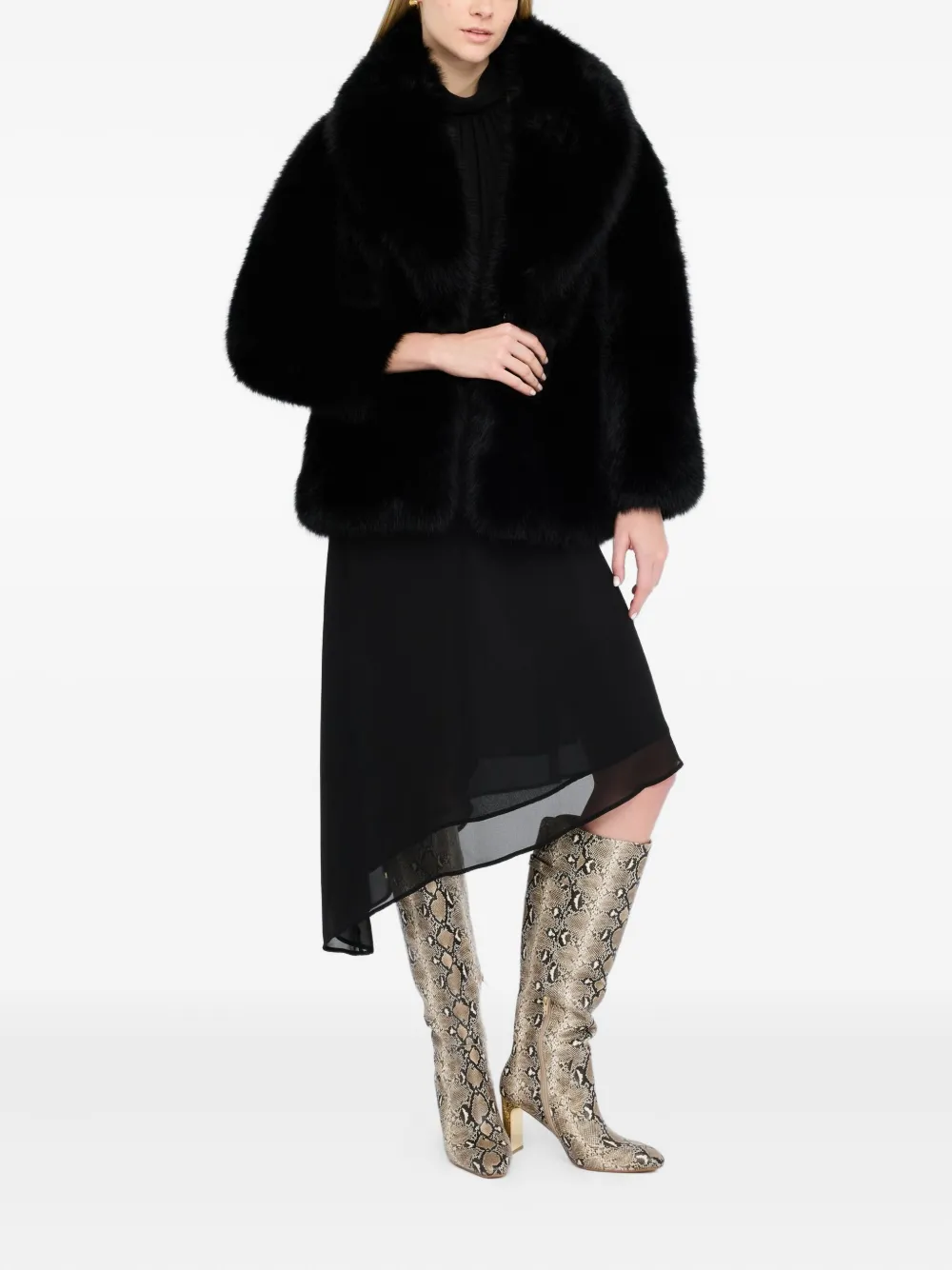 Liu •jo Fur Coats Liu Jo Woman Color Black In Black