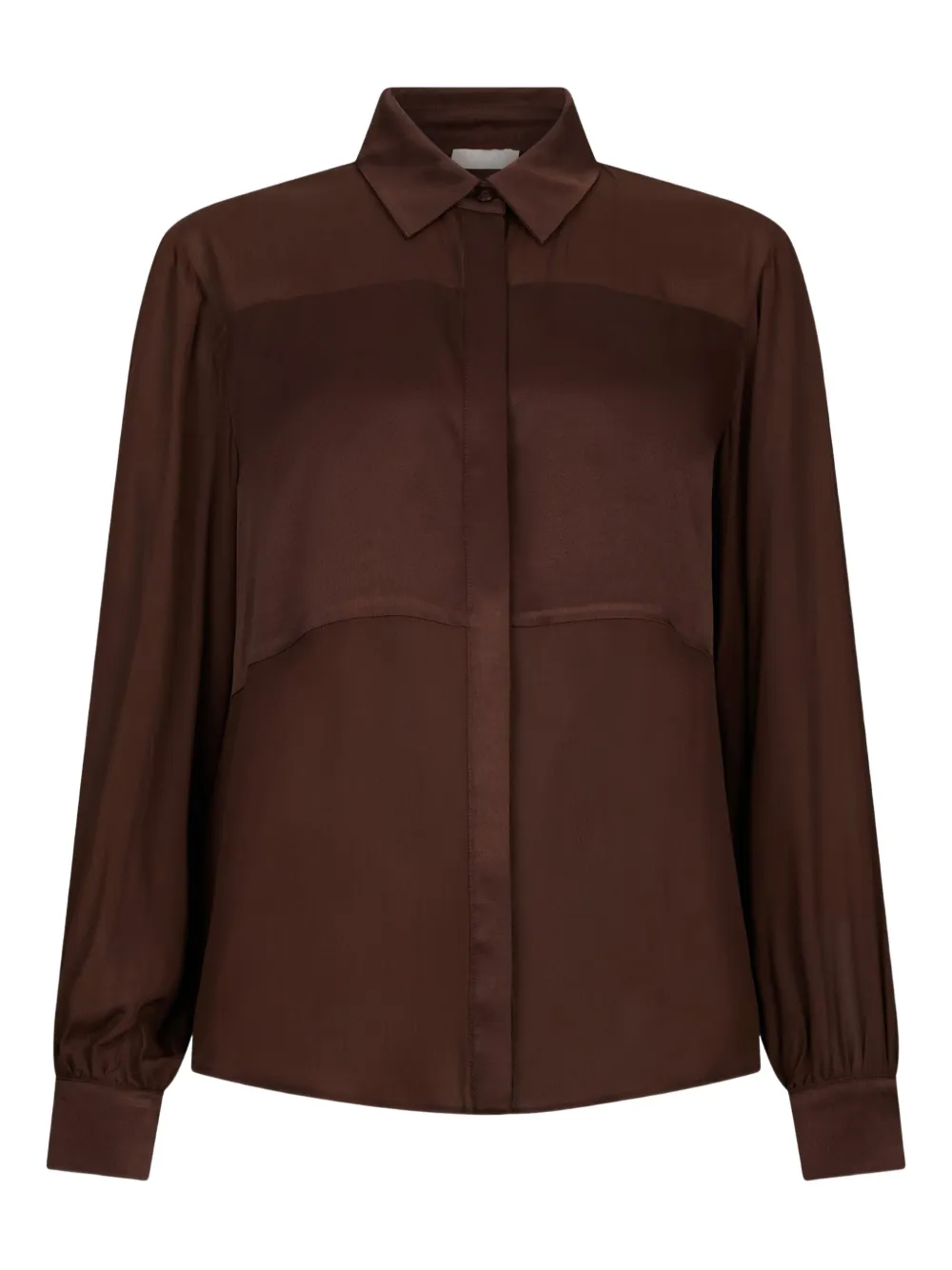 satin-insert crepe shirt