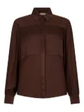 LIU JO satin-insert crepe shirt - Brown
