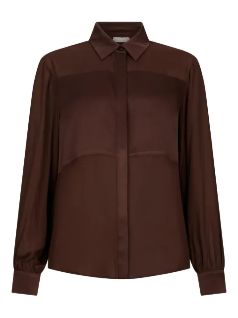 LIU JO satin-insert crepe shirt