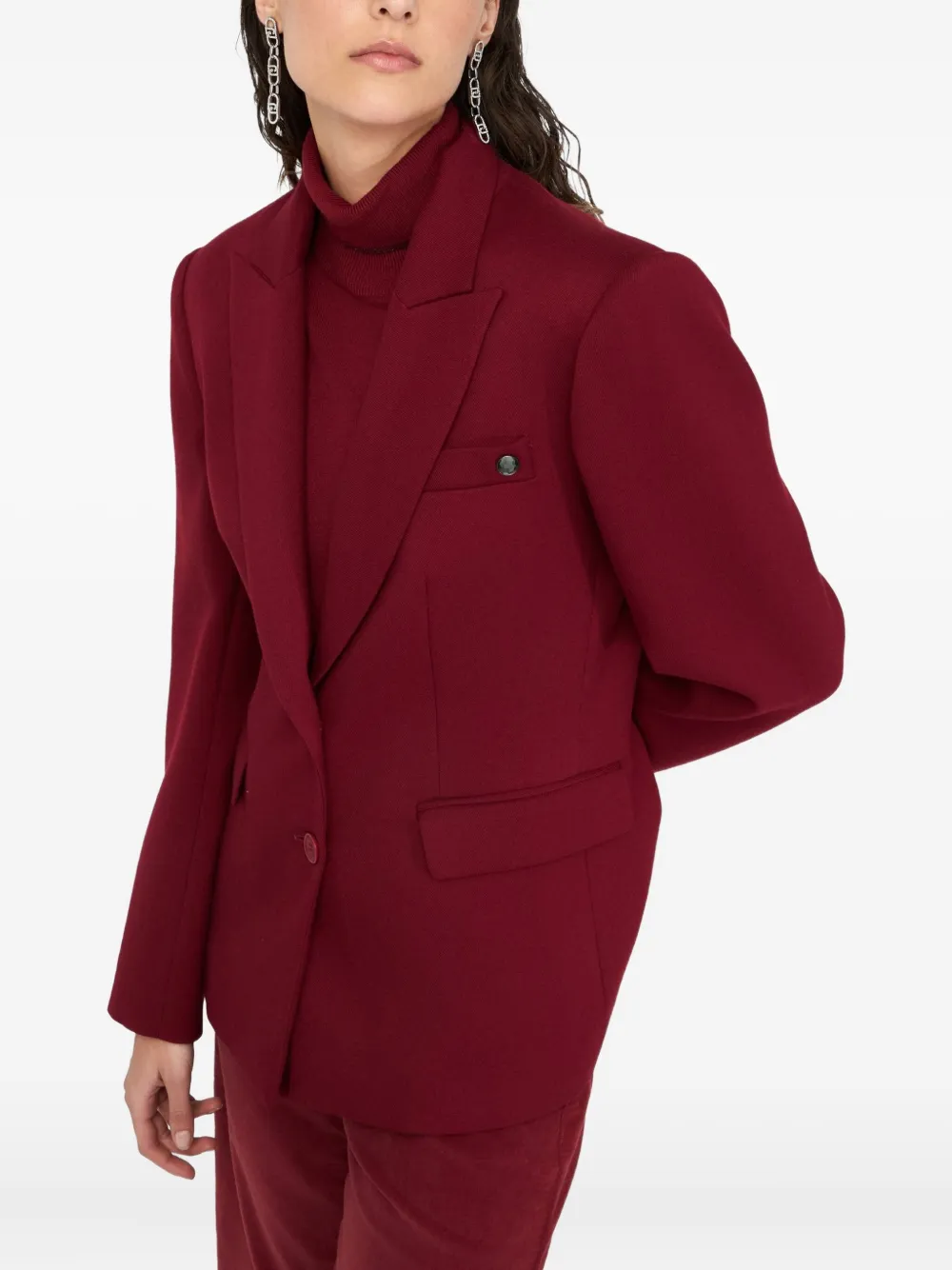 Liu •jo Gemstone-embellished Two-button Blazer In Red