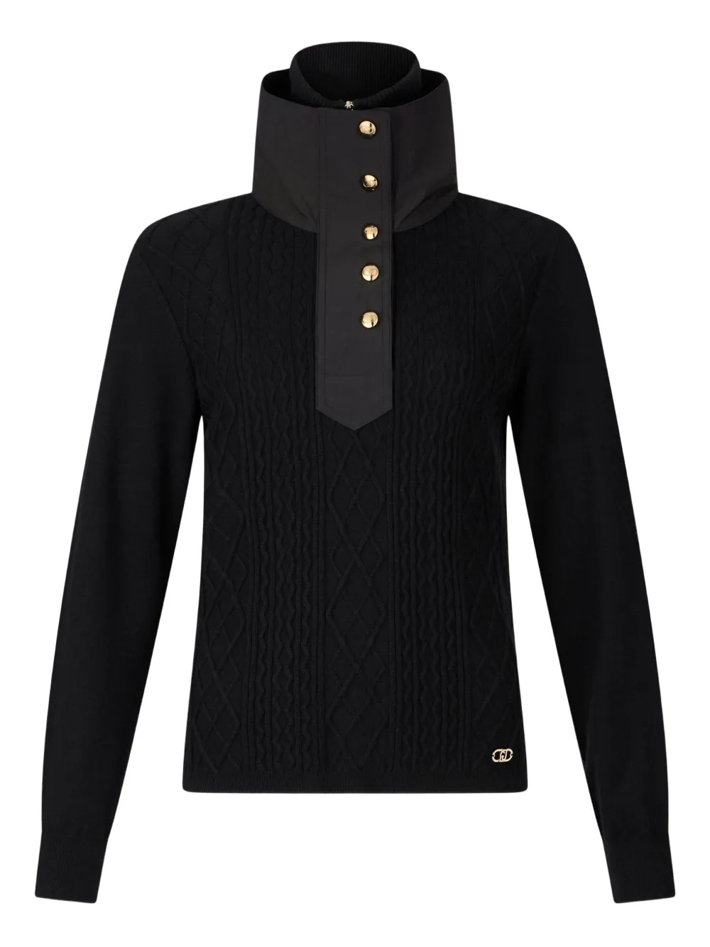 LIU JO cable-knit high-neck sweater | Black | Image 1