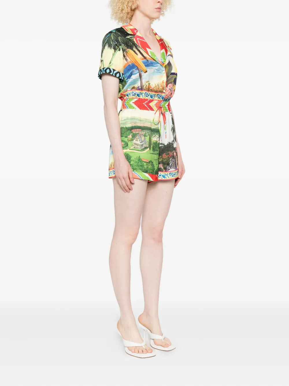 alice + olivia Leighton jumpsuit met patchwork Groen