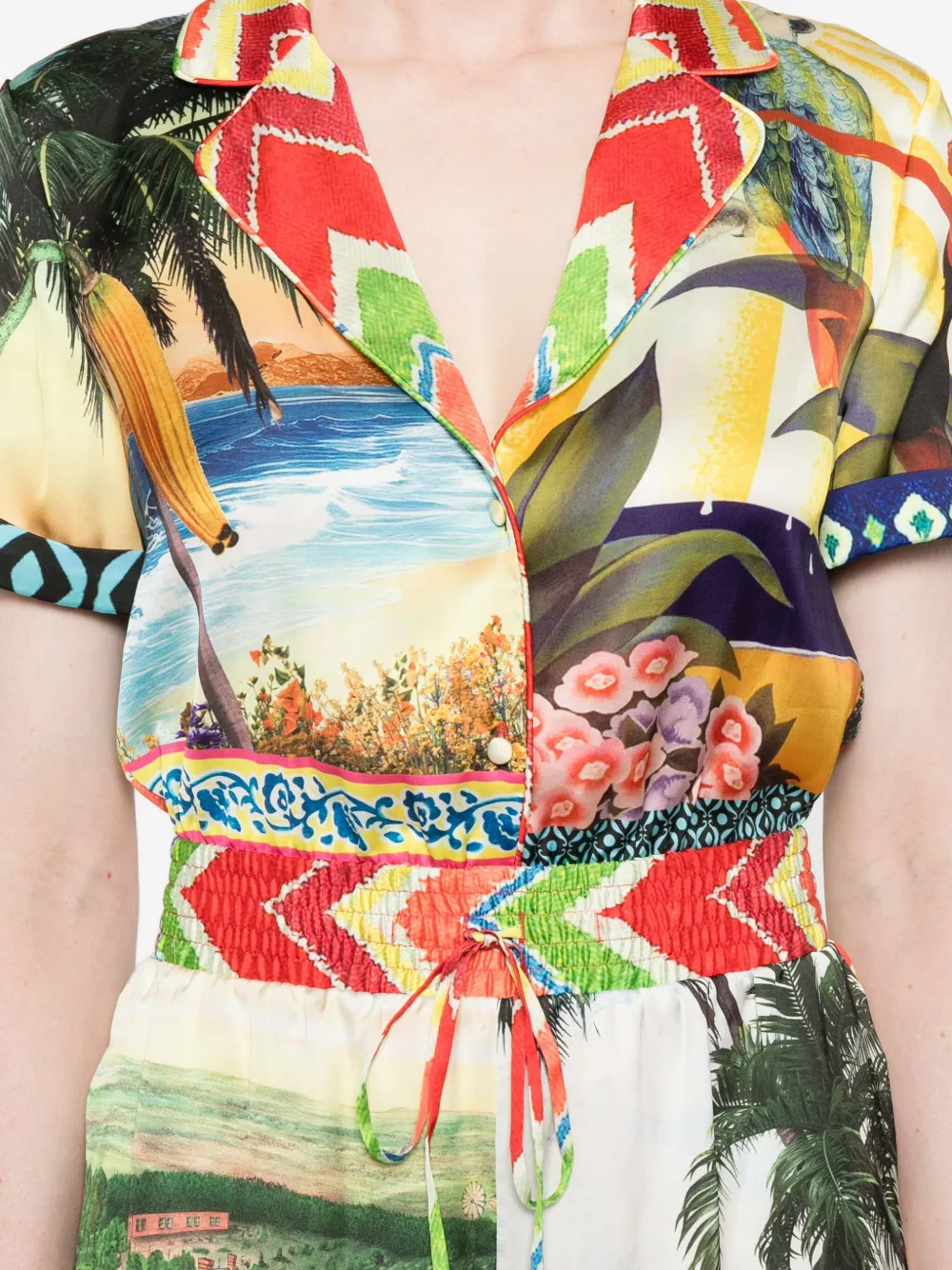 alice + olivia Leighton jumpsuit met patchwork Groen