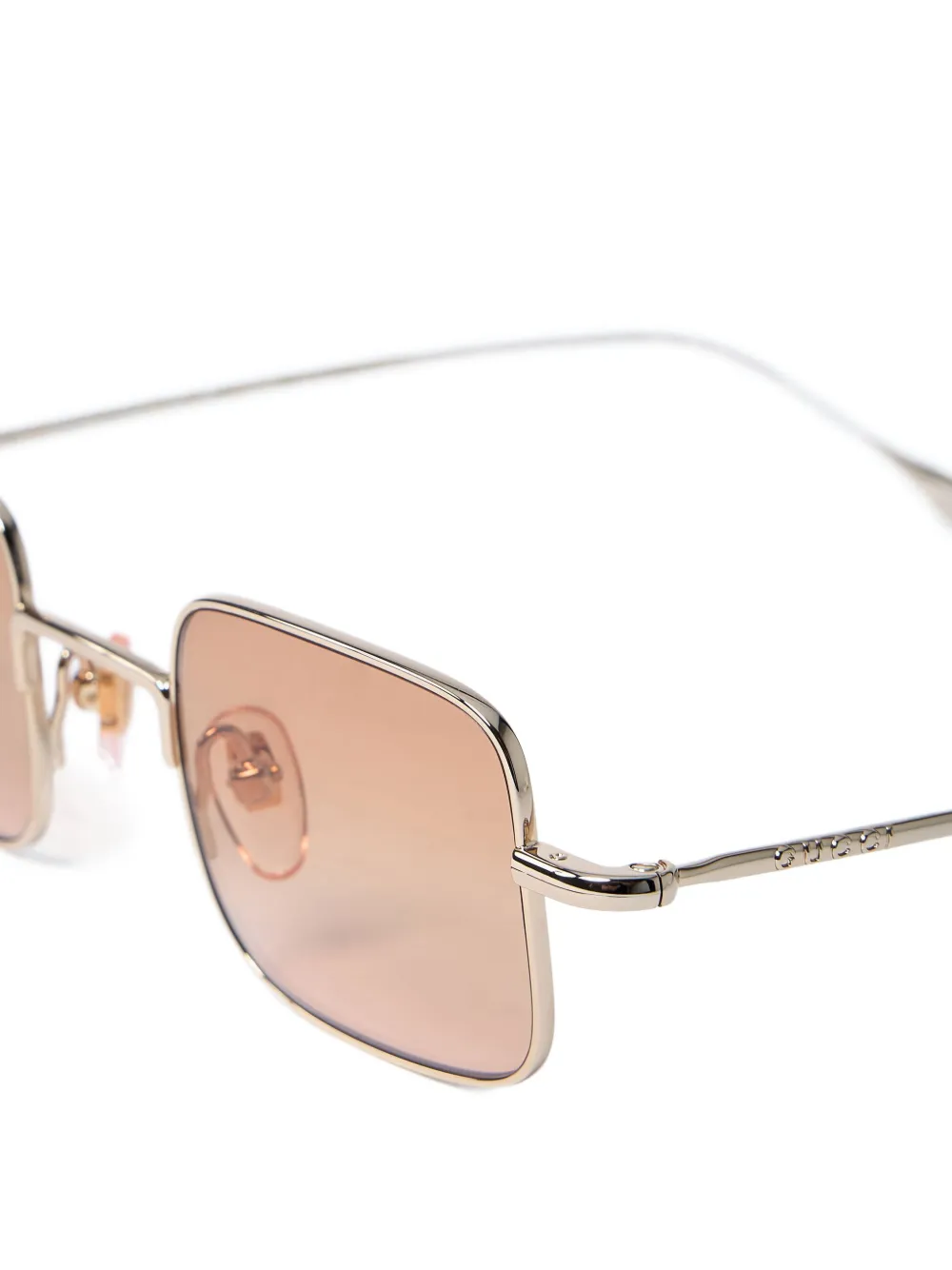 Gucci Eyewear Zonnebril met vierkant montuur Goud
