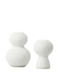 Marloe Marloe Lava + Bone textured candle holders (set of two) - White