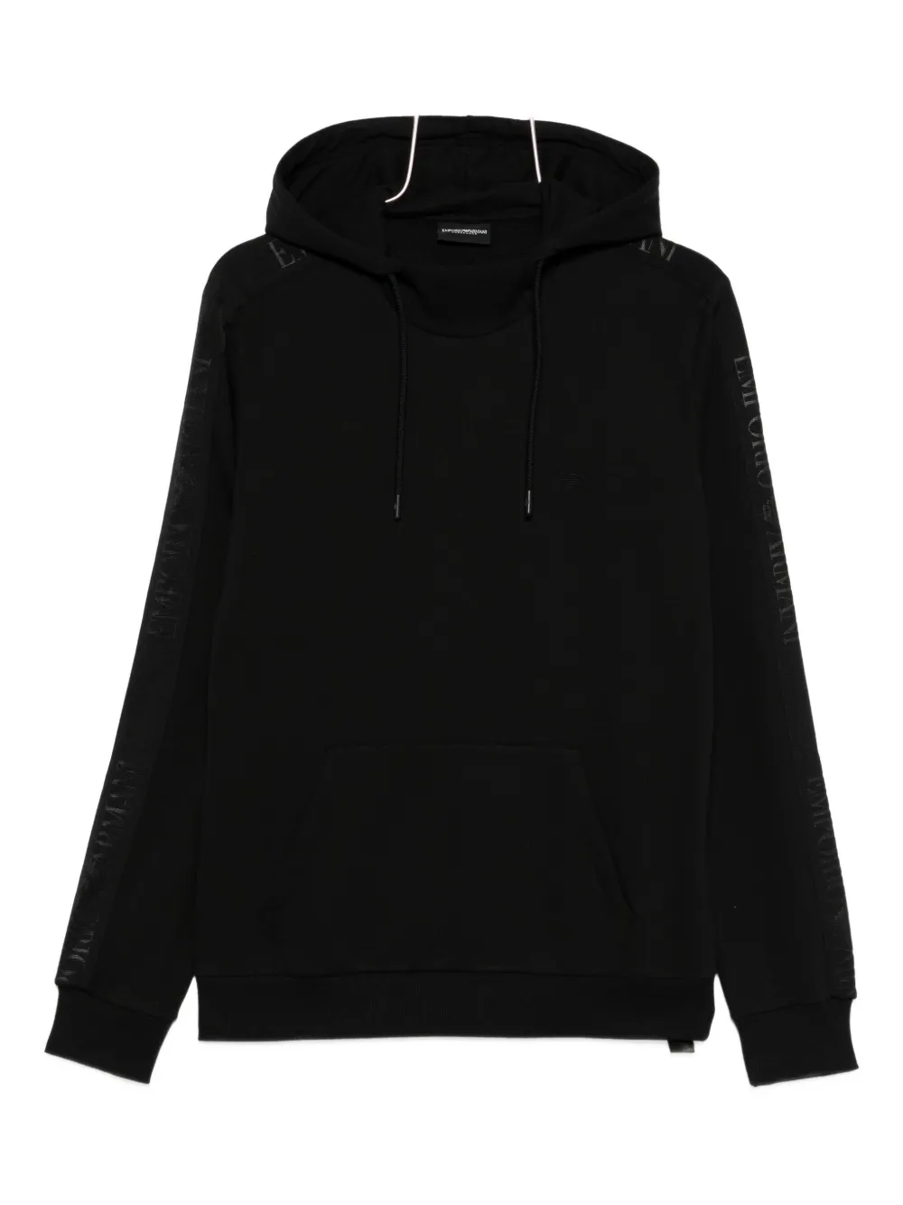 Emporio Armani embroidered-logo hoodie Zwart