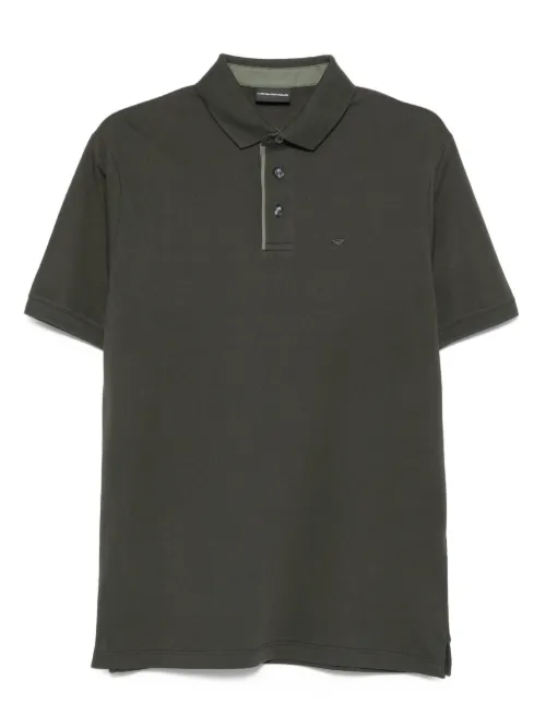 Polo à détails brodés - Emporio Armani - Modalova