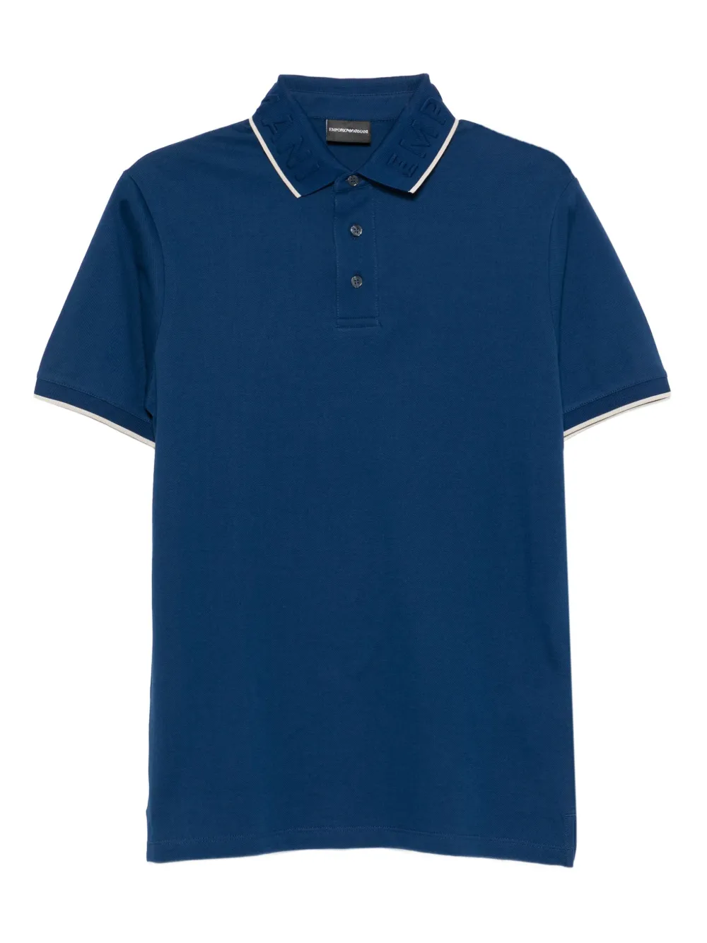 Emporio Armani Poloshirt met geborduurde kraag Blauw